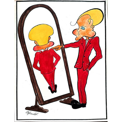 Obrenovic Milivoje 35x25cm Orijinal Karikatür BOD02404