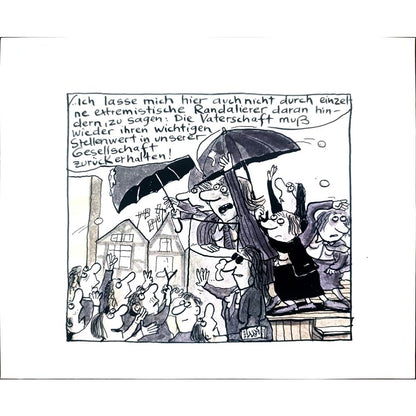 Franziska Becker 24x18cm Orijinal Karikatür BOD02418