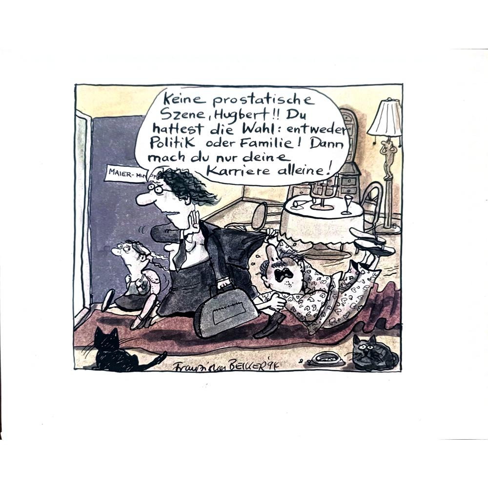 Franziska Becker 24x18cm Orijinal Karikatür BOD02419