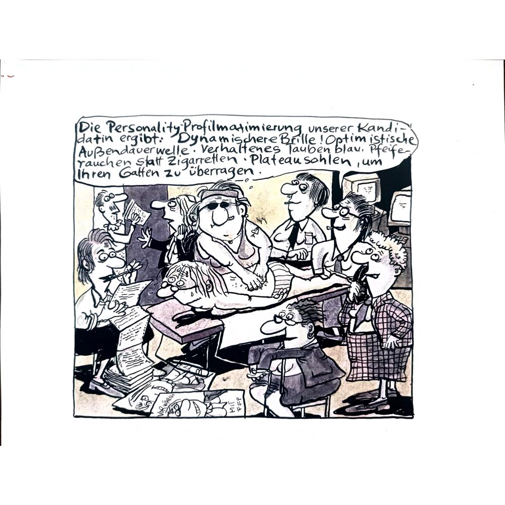 Franziska Becker 24x18cm Orijinal Karikatür BOD02421
