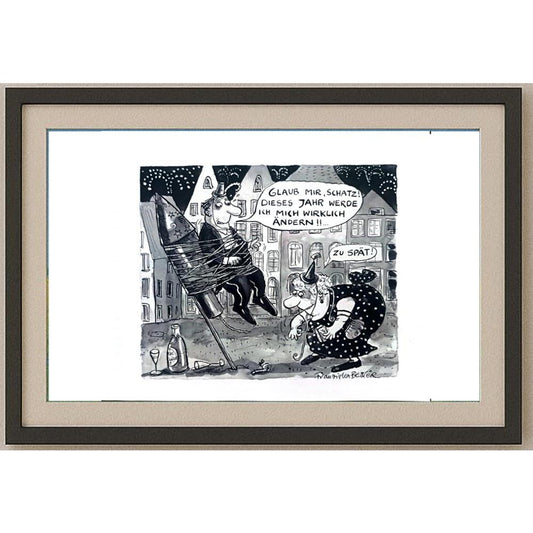 Franziska Becker 24x18cm Orijinal Karikatür BOD02426