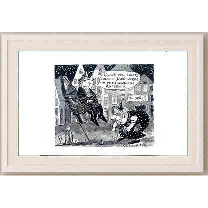 Franziska Becker 24x18cm Orijinal Karikatür BOD02426