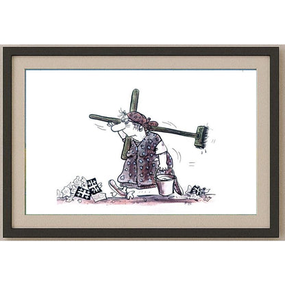 Franziska Becker 26x18cm Orijinal Karikatür BOD02428