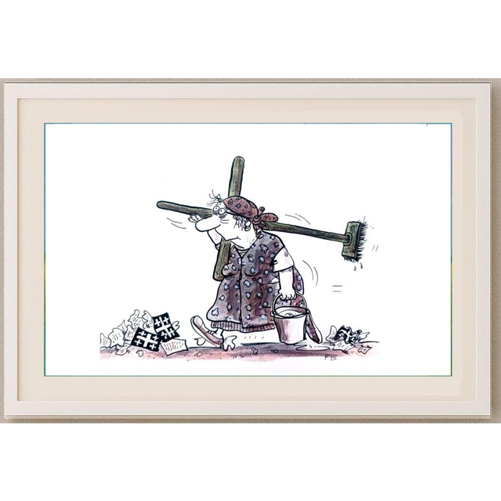 Franziska Becker 26x18cm Orijinal Karikatür BOD02428