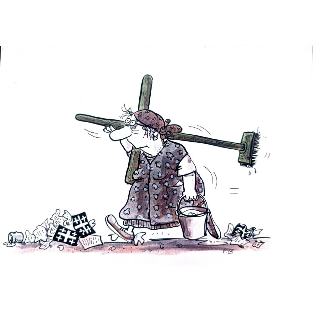 Franziska Becker 26x18cm Orijinal Karikatür BOD02428