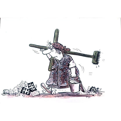 Franziska Becker 26x18cm Orijinal Karikatür BOD02428
