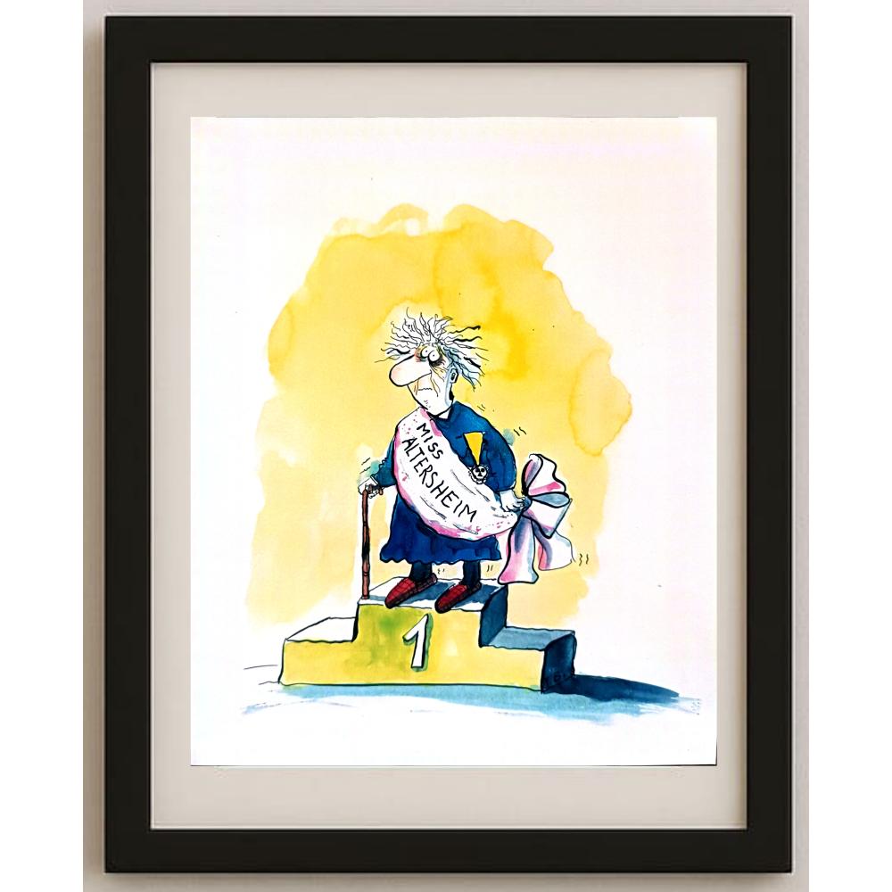 Franziska Becker 29x21cm Orijinal Karikatür BOD02430