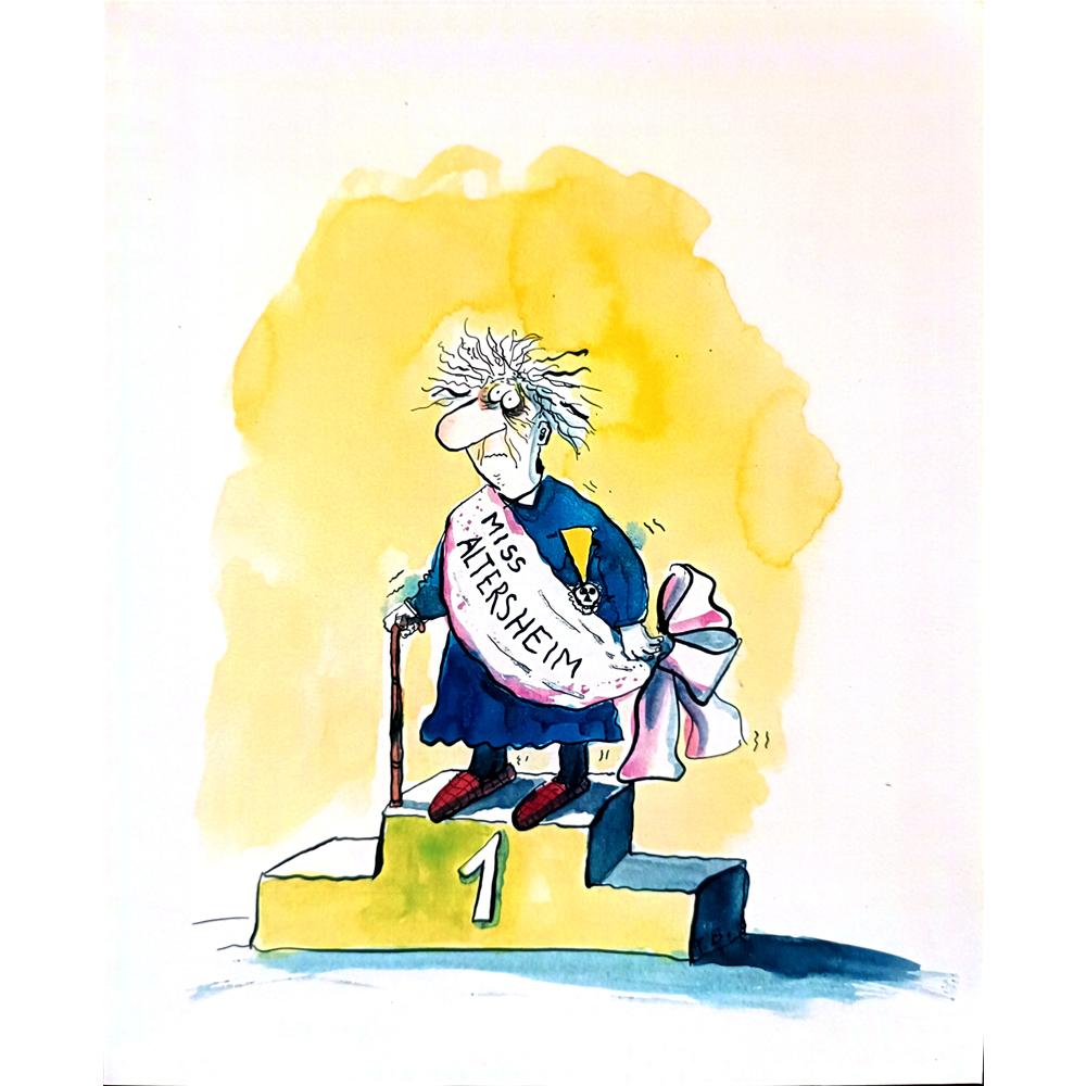 Franziska Becker 29x21cm Orijinal Karikatür BOD02430