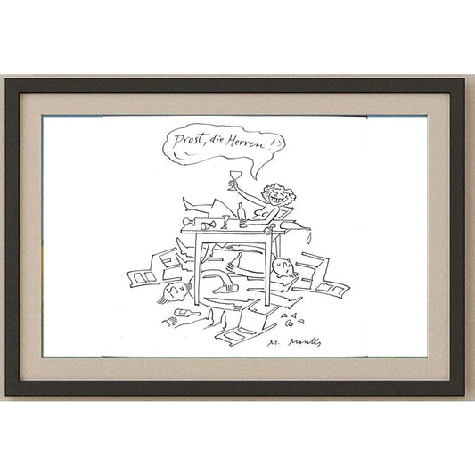 Marie Marcks 23x21cm Orijinal Karikatür BOD02433