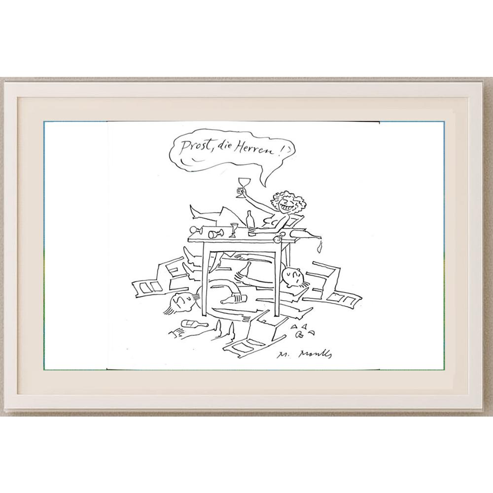 Marie Marcks 23x21cm Orijinal Karikatür BOD02433