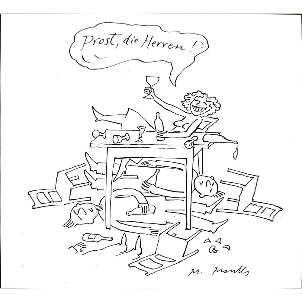 Marie Marcks 23x21cm Orijinal Karikatür BOD02433