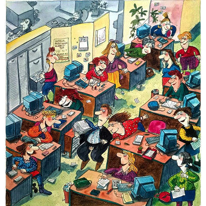 Franziska Becker 29x27cm Orijinal Karikatür BOD02449