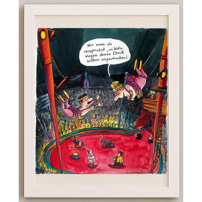 Franziska Becker 29x27cm Orijinal Karikatür BOD02450