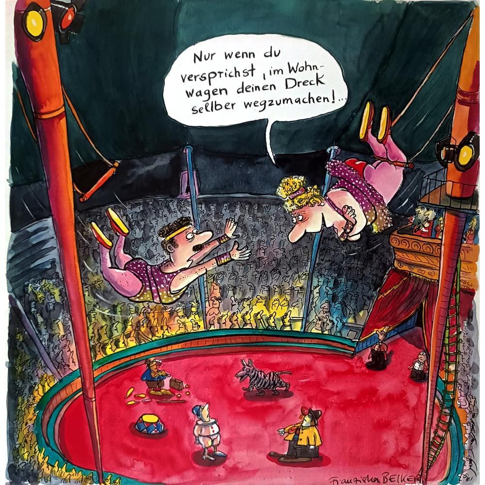 Franziska Becker 29x27cm Orijinal Karikatür BOD02450