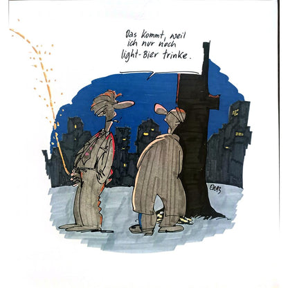 Erich Rauschenbach 33x30cm Orijinal Karikatür BOD02456