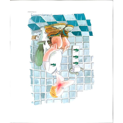 Erich Rauschenbach 33x30cm Orijinal Karikatür BOD02458