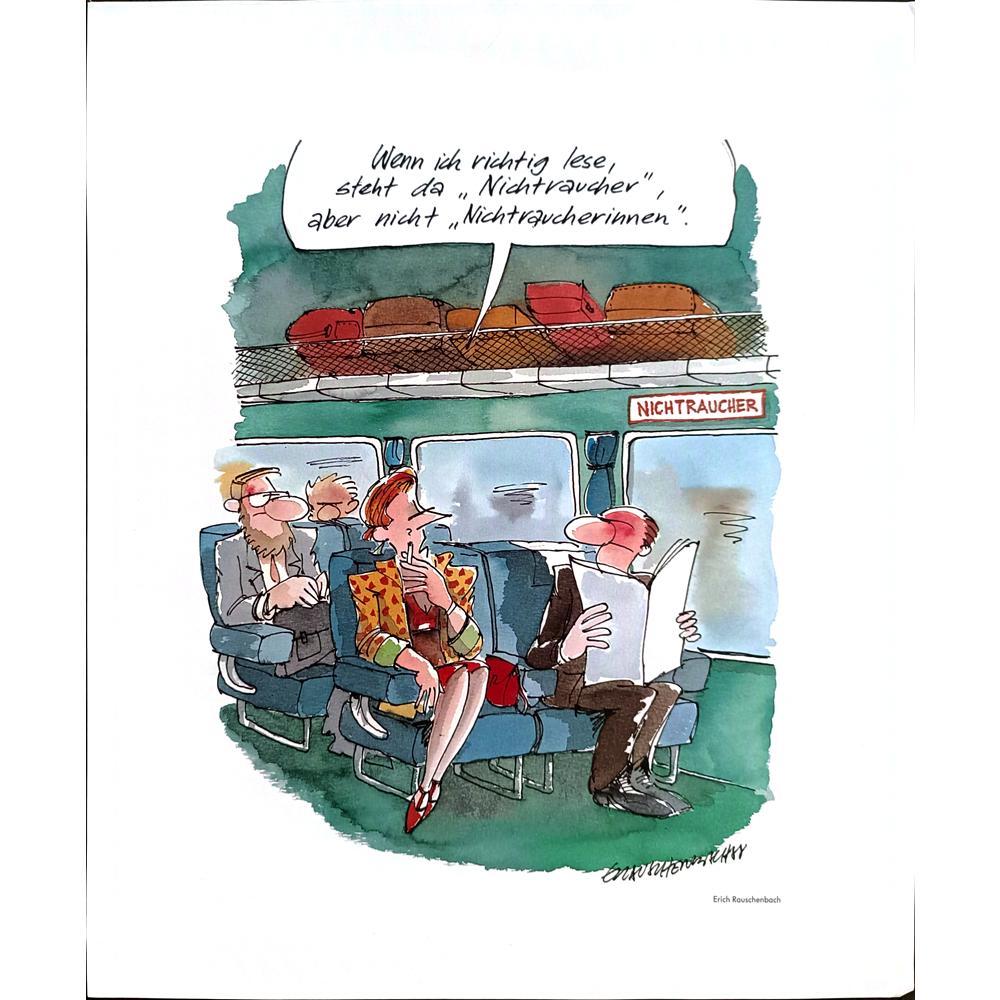 Erich Rauschenbach 33x30cm Orijinal Karikatür BOD02459