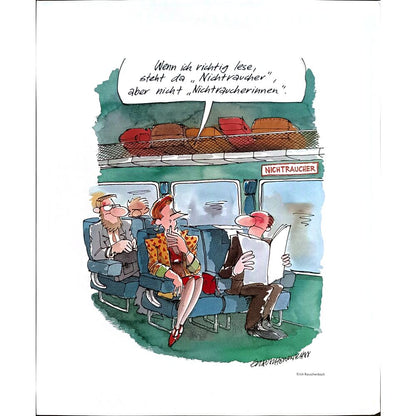 Erich Rauschenbach 33x30cm Orijinal Karikatür BOD02459