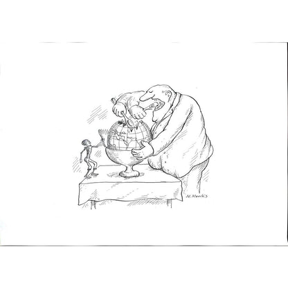Marie Marcks 43x30cm Orijinal Karikatür BOD02460