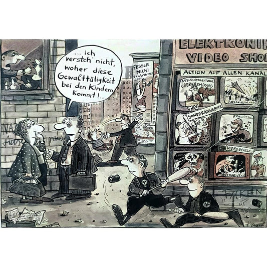 Franziska Becker 27x20cm Orijinal Karikatür BOD02463