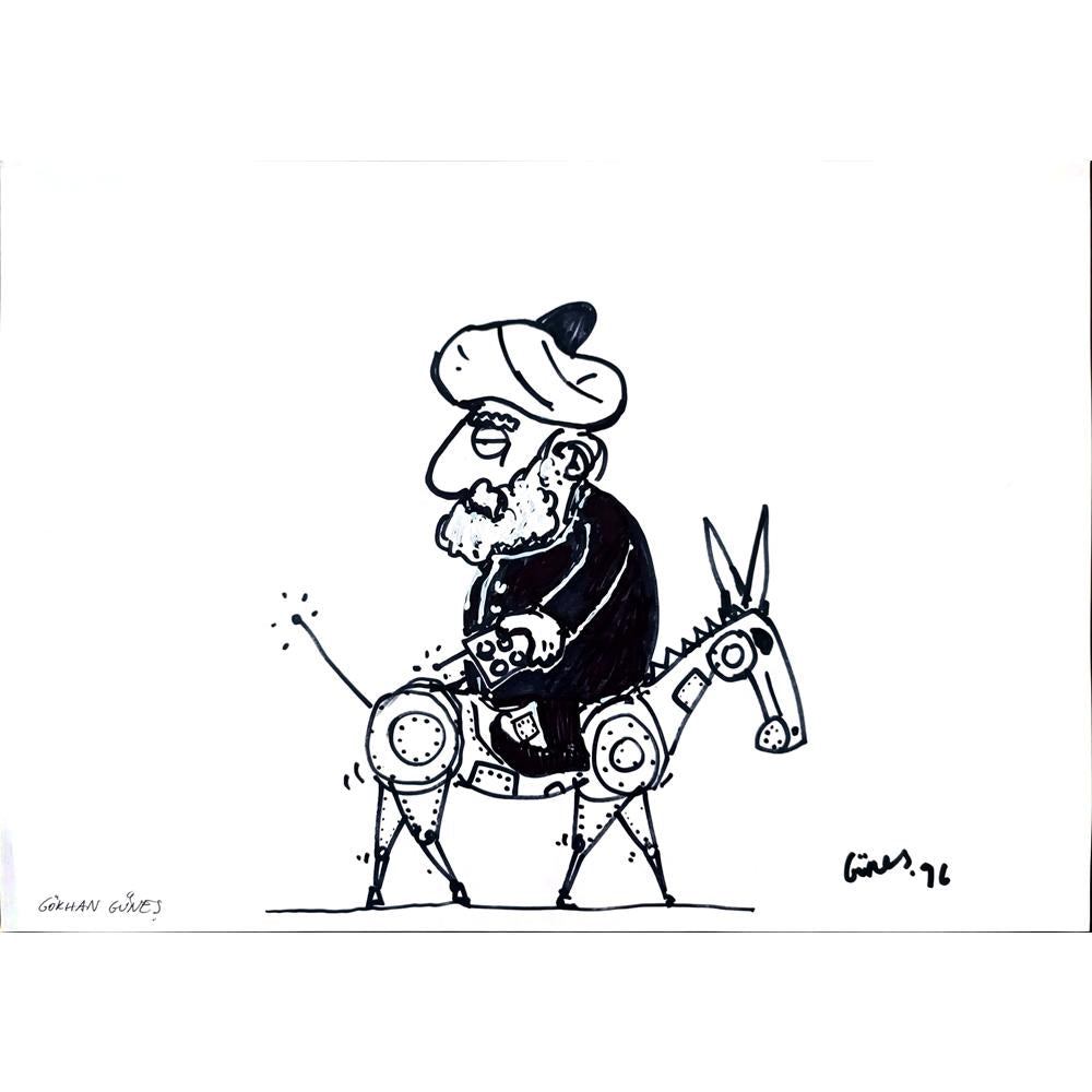 Gökhan Güneş 43x30cm Orijinal Karikatür BOD02467