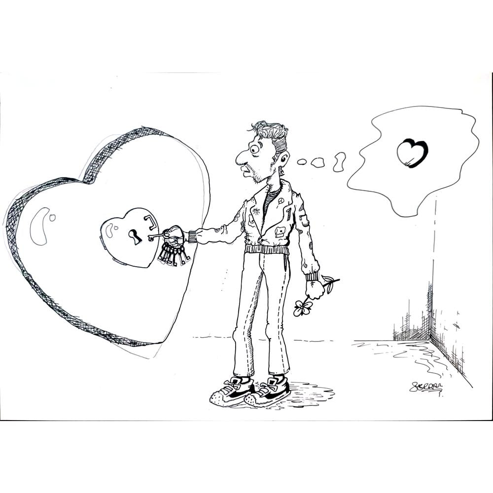 Serdar Horuz 29x21cm Orijinal Karikatür BOD02468