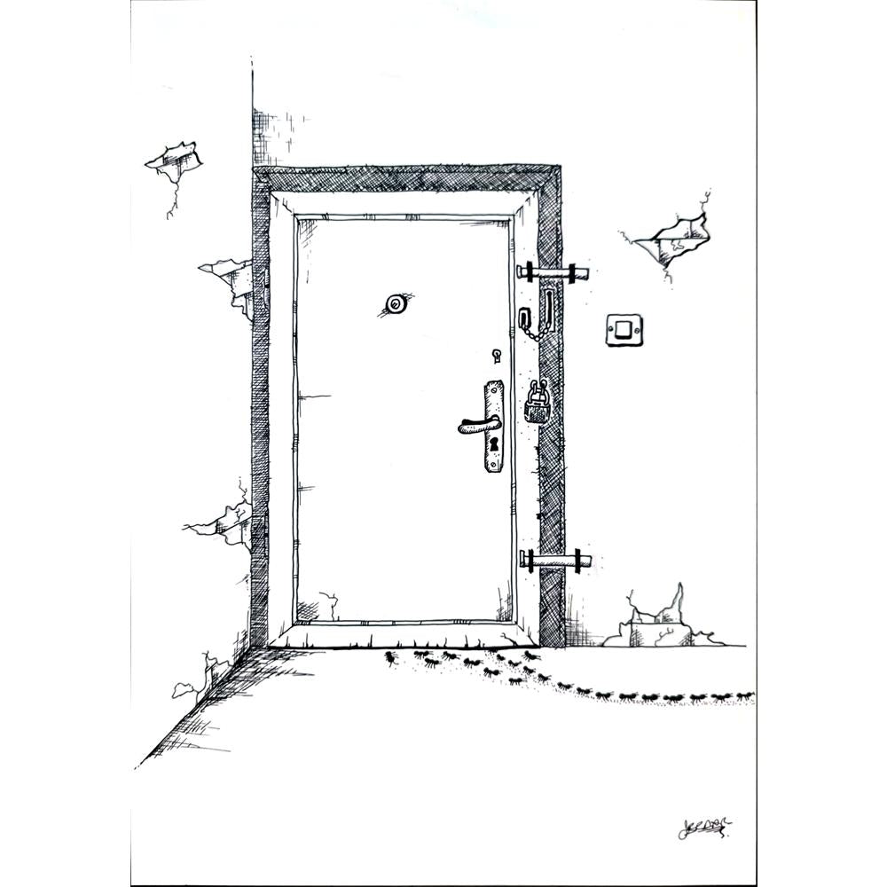 Serdar Horuz 29x21cm Orijinal Karikatür BOD02469