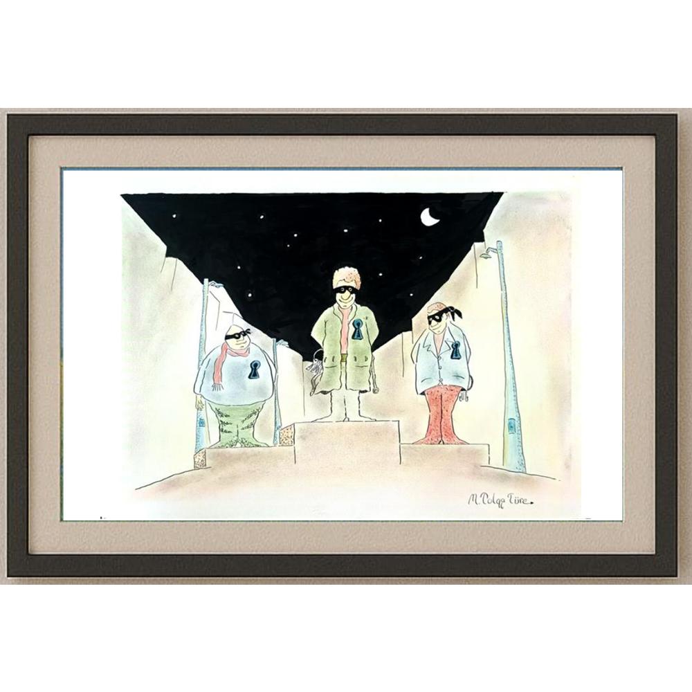 Tolga Türe 35x25cm Orijinal Karikatür BOD02476