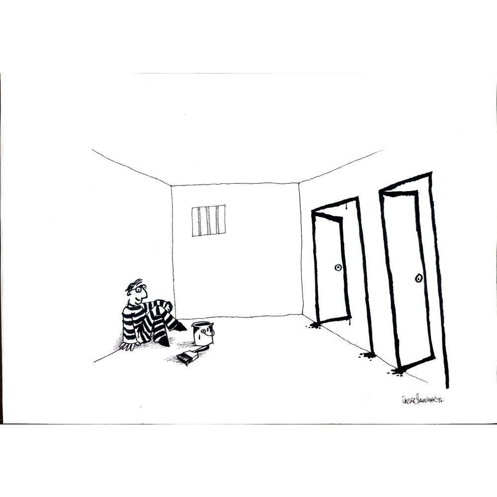 Ünsal Bahtiyar 35x25cm Orijinal Karikatür BOD02481