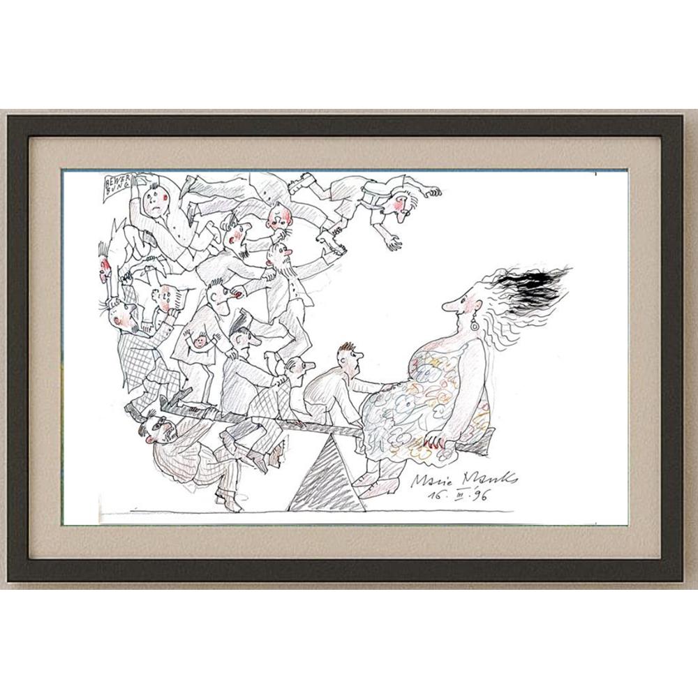 Marie Marcks 43x30cm Orijinal Karikatür BOD02484