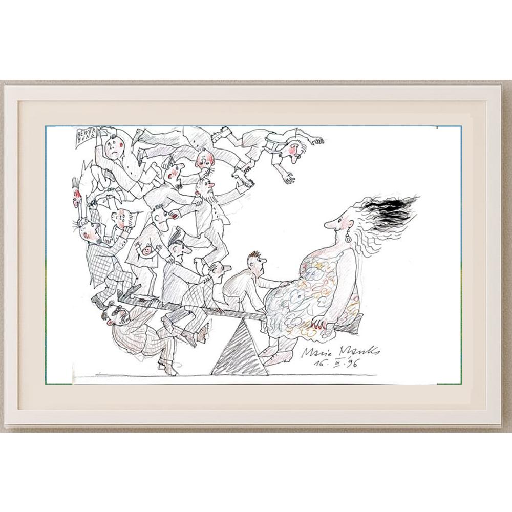 Marie Marcks 43x30cm Orijinal Karikatür BOD02484