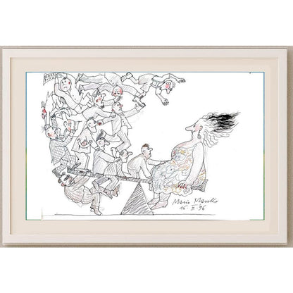 Marie Marcks 43x30cm Orijinal Karikatür BOD02484