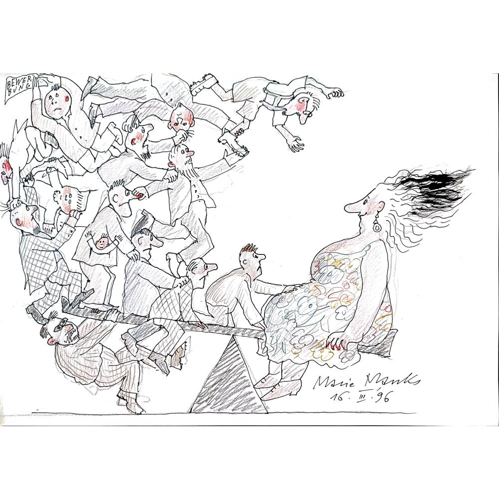 Marie Marcks 43x30cm Orijinal Karikatür BOD02484