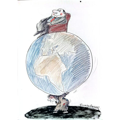 Franziska Becker 43x30cm Orijinal Karikatür BOD02485