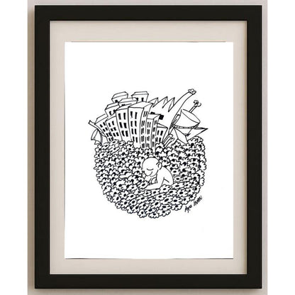 Ayşe İnan 35x25cm Orijinal Karikatür BOD02486