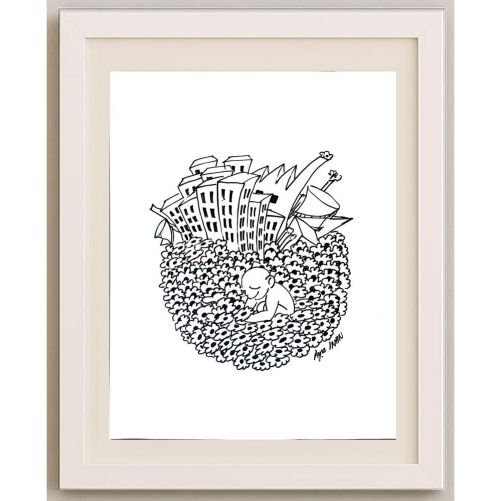 Ayşe İnan 35x25cm Orijinal Karikatür BOD02486