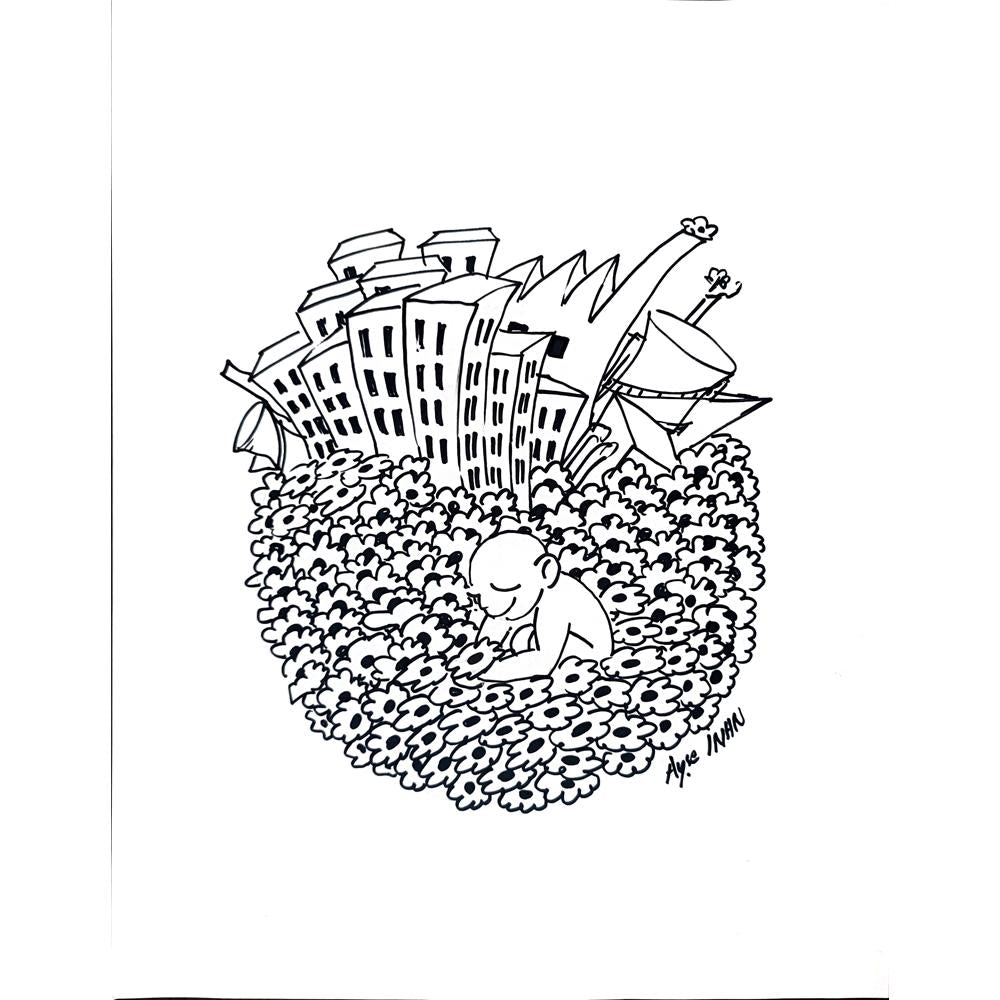 Ayşe İnan 35x25cm Orijinal Karikatür BOD02486