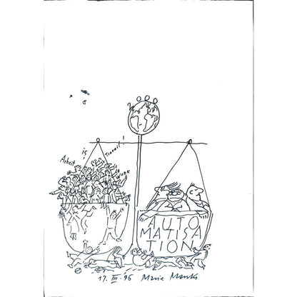 Marie Marcks 43x30cm Orijinal Karikatür BOD02490