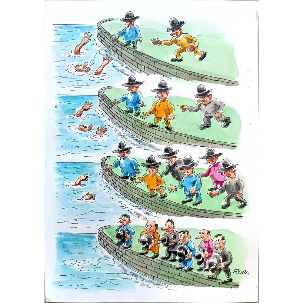 Romanov Vladimir 29x21cm Orijinal Karikatür BOD02496