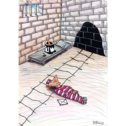 Seyran Caferli 43x30cm Orijinal Karikatür BOD02509