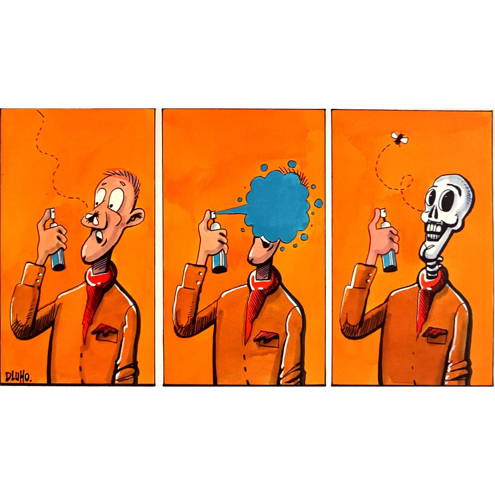 Dluhopolszky Laszle 29x21cm Orijinal Karikatür BOD02510