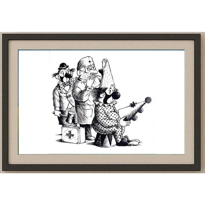 Jurij Kosobukin 29x21cm Orijinal Karikatür BOD02516