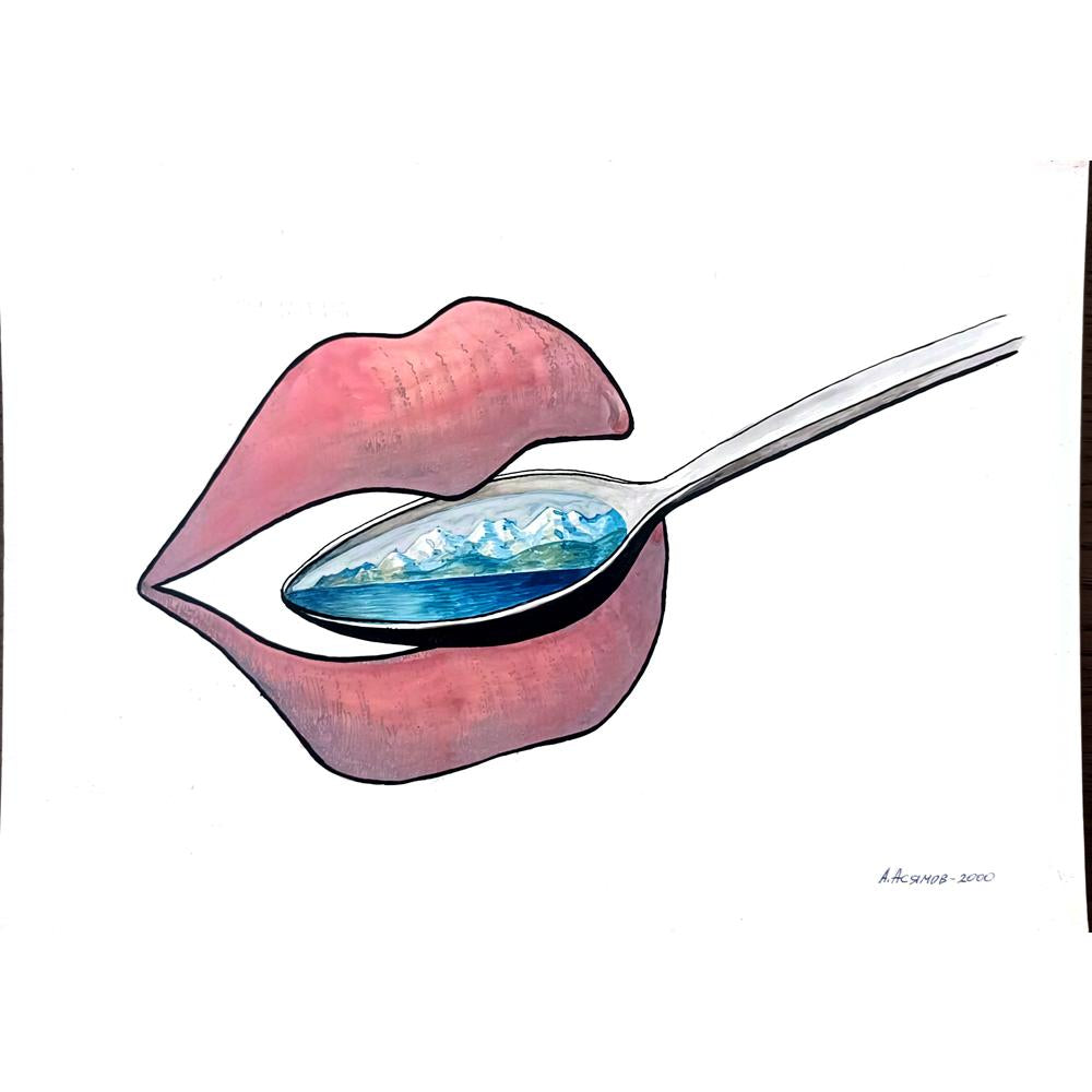 Asiamov Alexandr 29x21cm Orijinal Karikatür BOD02520