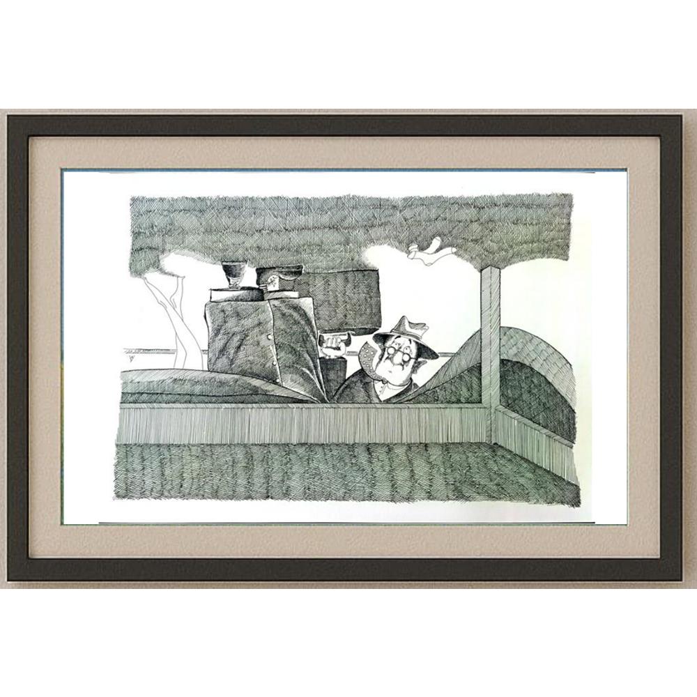 Murat Alimov 29x21cm Orijinal Karikatür BOD02525