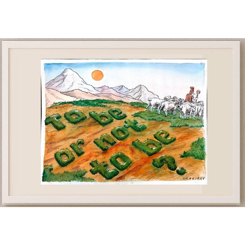 Yusup Shakirov 31x22cm Orijinal Karikatür BOD02528