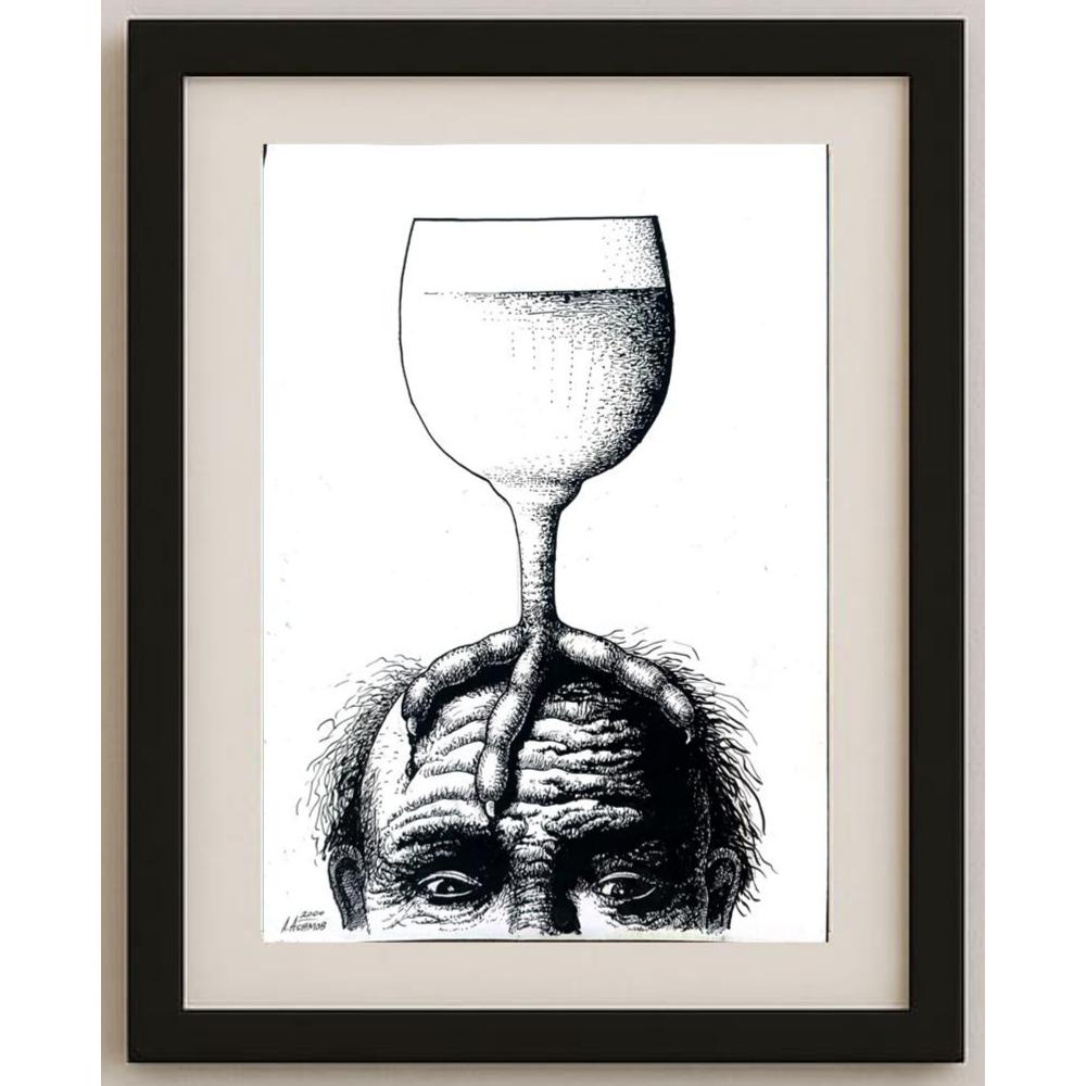 Asiamov Alexandr 29x21cm Orijinal Karikatür BOD02532