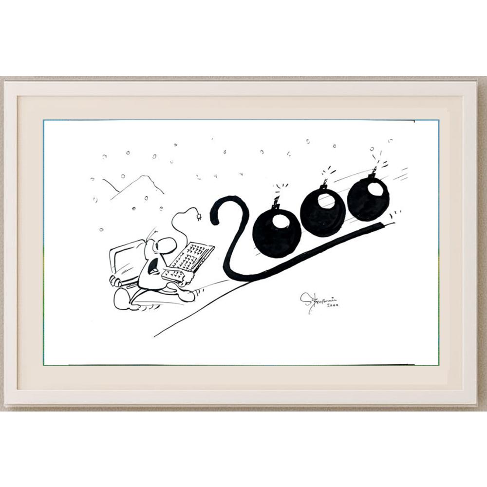 Muhamed Becovic 29x21cm Orijinal Karikatür BOD02536