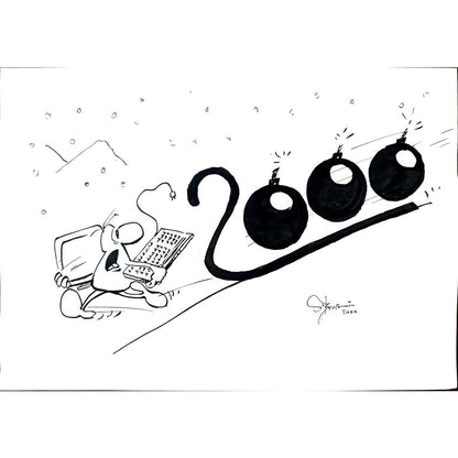 Muhamed Becovic 29x21cm Orijinal Karikatür BOD02536