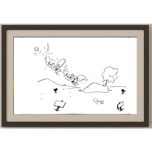 Muhamed Becovic 29x21cm Orijinal Karikatür BOD02537