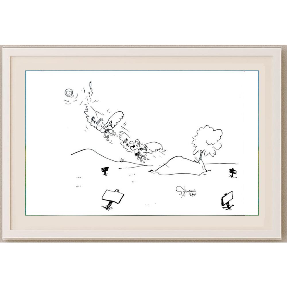 Muhamed Becovic 29x21cm Orijinal Karikatür BOD02537